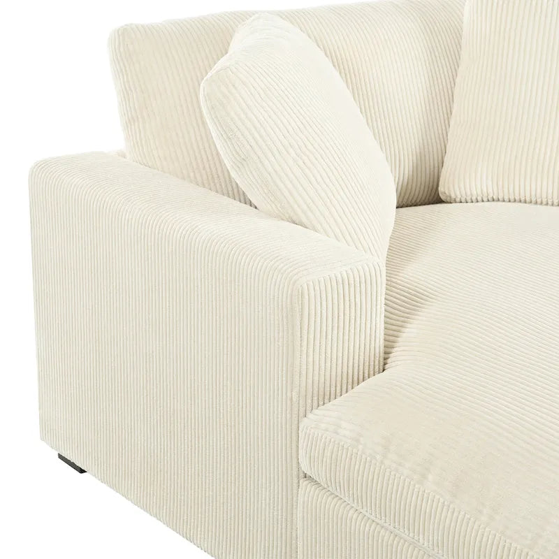 Beige 53.5 Chaise Lounge Chair with Solid Wood Legs and Comfort Pillows