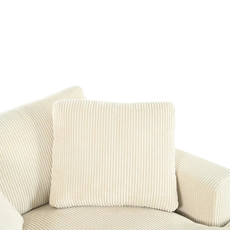 Beige 53.5 Chaise Lounge Chair with Solid Wood Legs and Comfort Pillows
