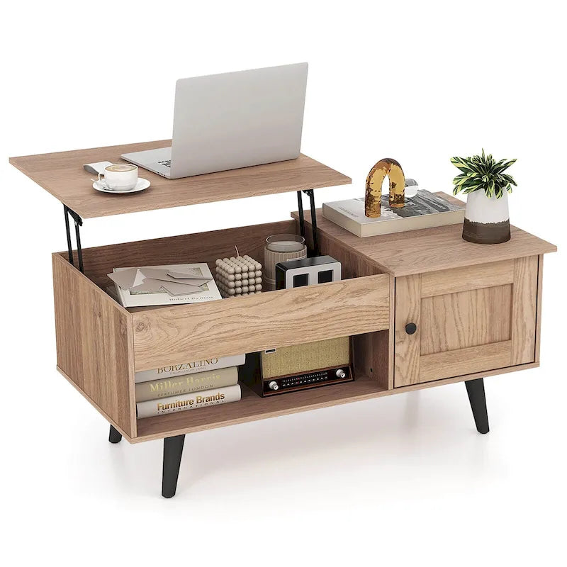 Lift Top Coffee Table with Hidden Compartment & Storage Cabinet