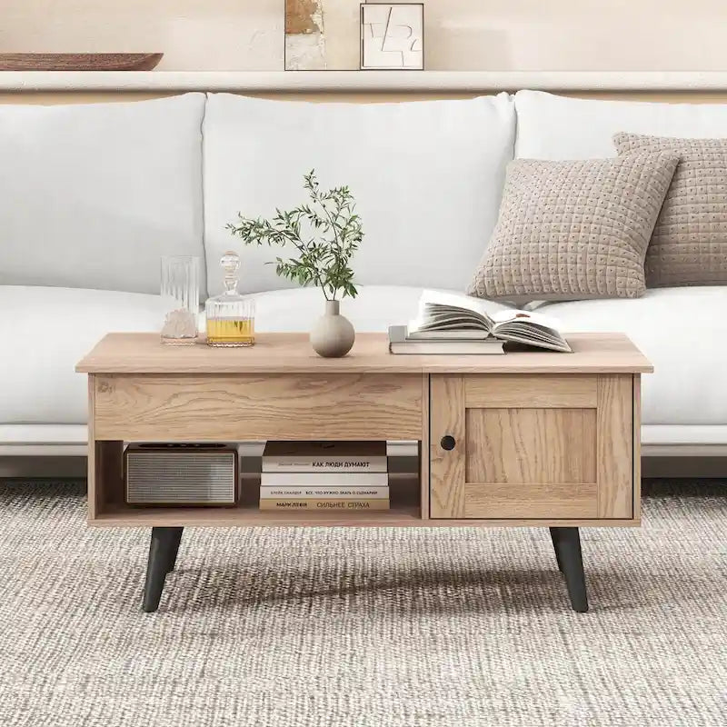 Lift Top Coffee Table with Hidden Compartment & Storage Cabinet