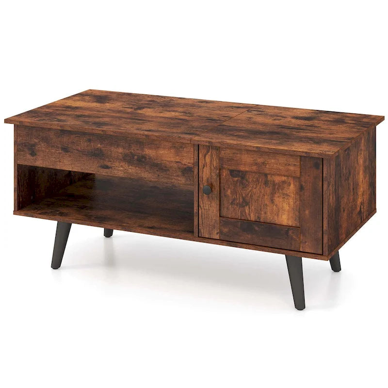 Lift Top Coffee Table with Hidden Compartment & Storage Cabinet