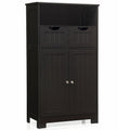 Bathroom Floor Cabinet Wooden Storage Organizer with Drawers & Doors