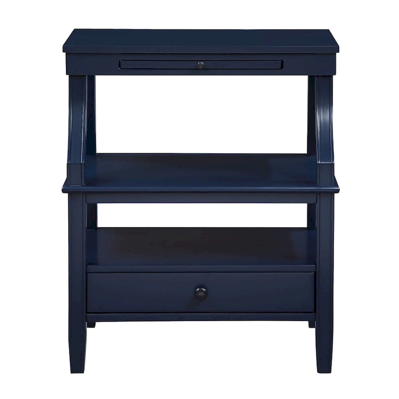 3-Tier Storage Coffee Table Rectangle Nightstand with a Drawer End Table with Pull Out Drink Tray Side Table for Living Room
