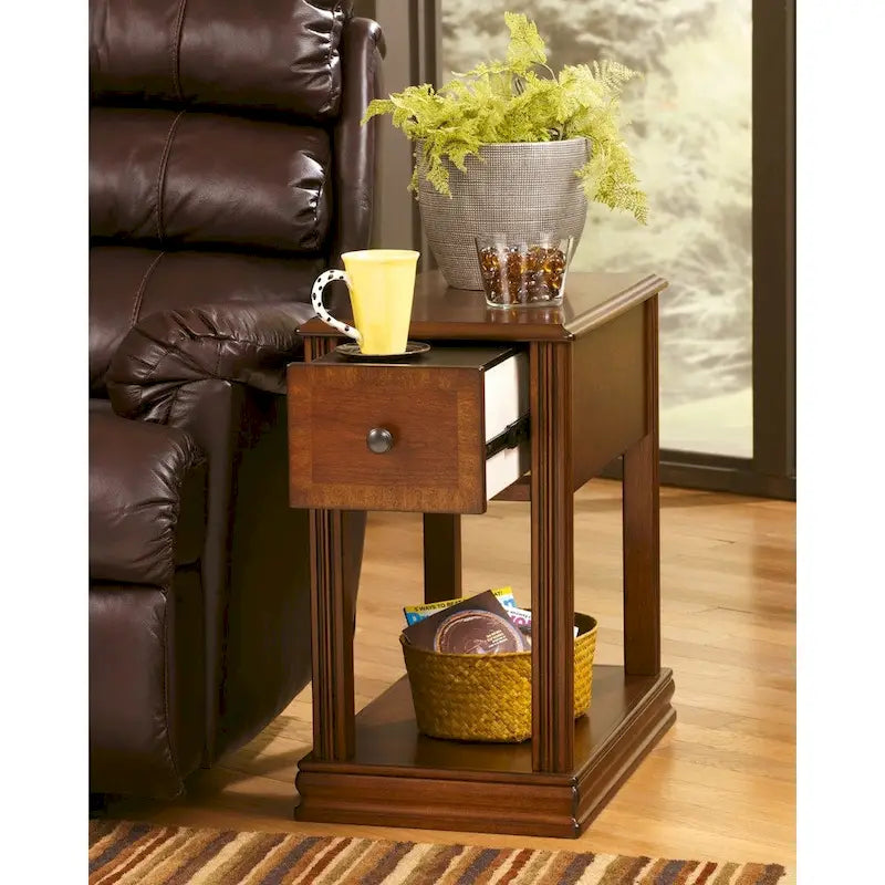 Contemporary Chairside End Table with Drawer - 13W x 22D x 23H