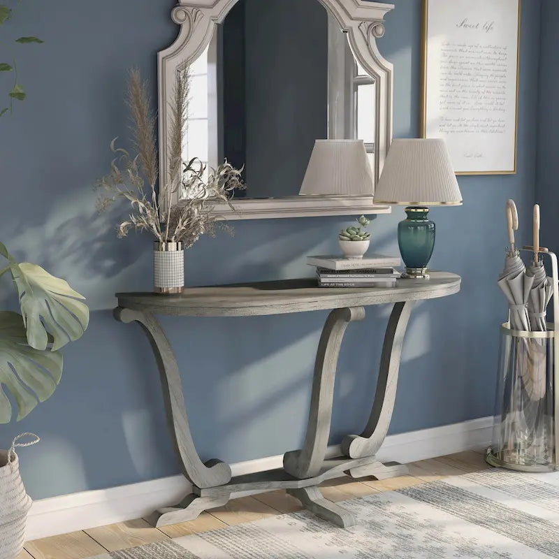 Farmhouse Vintage Grey Oak 48" Entryway Console Table