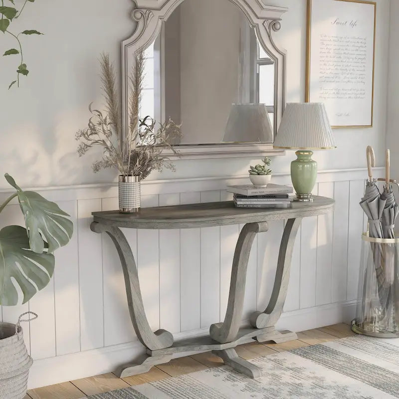 Farmhouse Vintage Grey Oak 48" Entryway Console Table