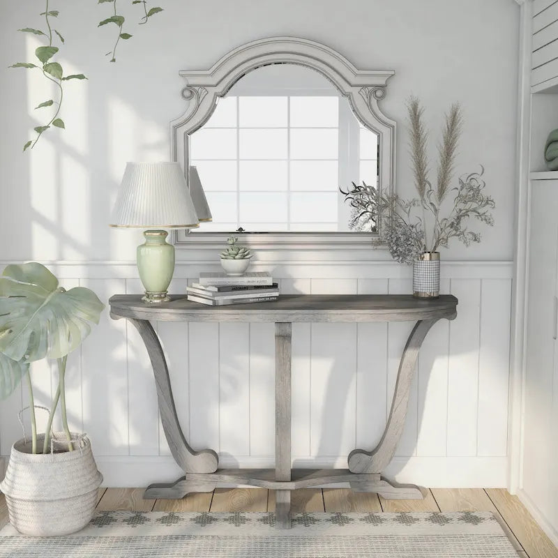 Farmhouse Vintage Grey Oak 48" Entryway Console Table