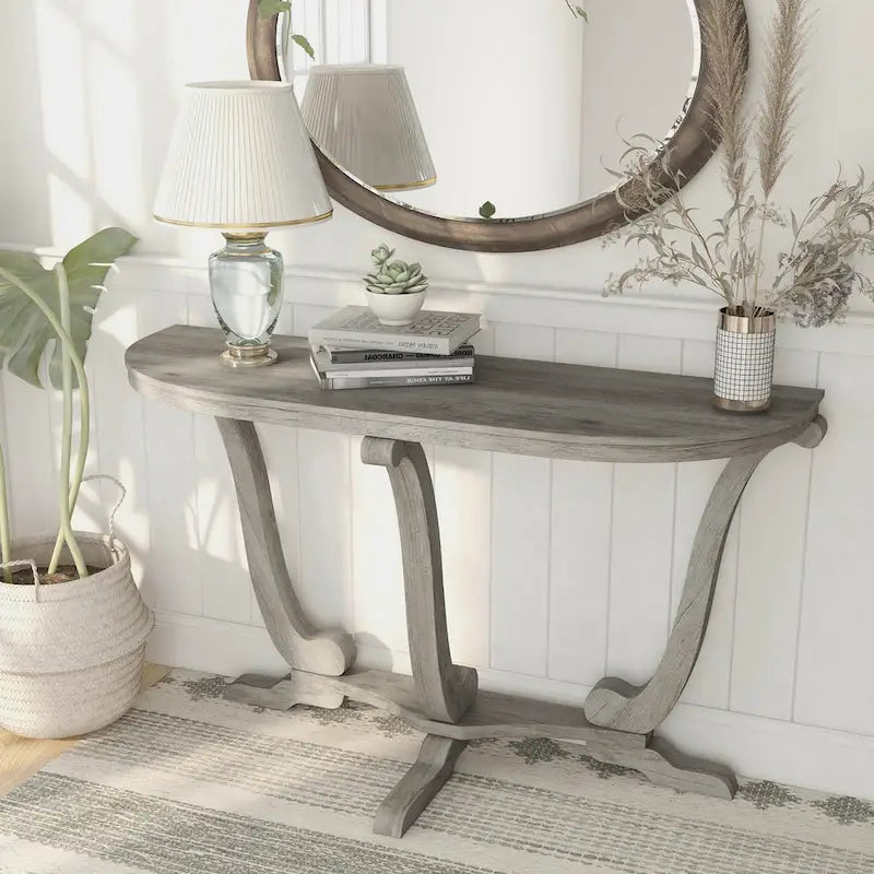 Farmhouse Vintage Grey Oak 48" Entryway Console Table