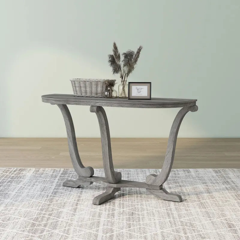 Farmhouse Vintage Grey Oak 48" Entryway Console Table