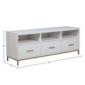 White Wood TV Console with Storage Drawers