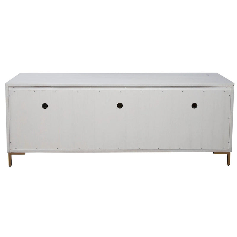 White Wood TV Console with Storage Drawers