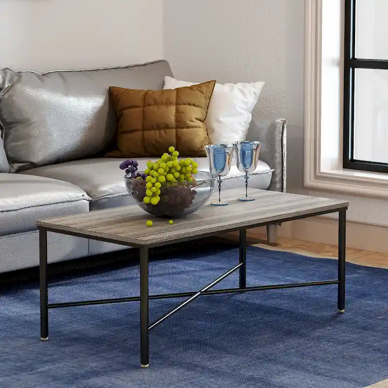 46" x 24" Rectangle Modern Wood Coffee Table