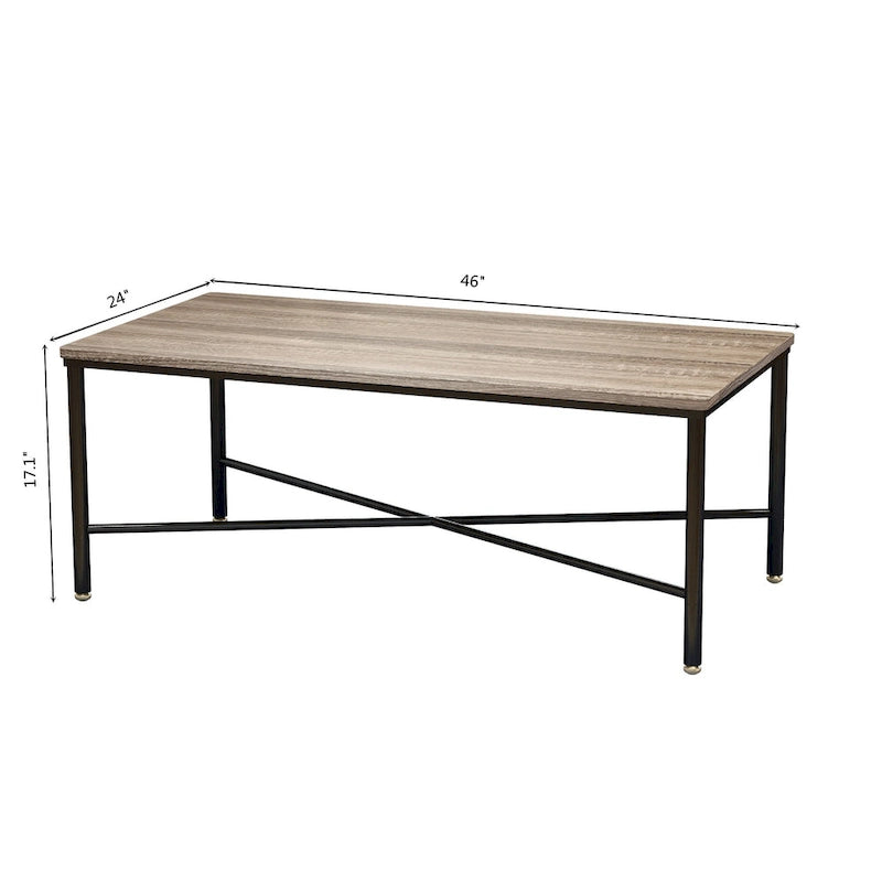 46" x 24" Rectangle Modern Wood Coffee Table