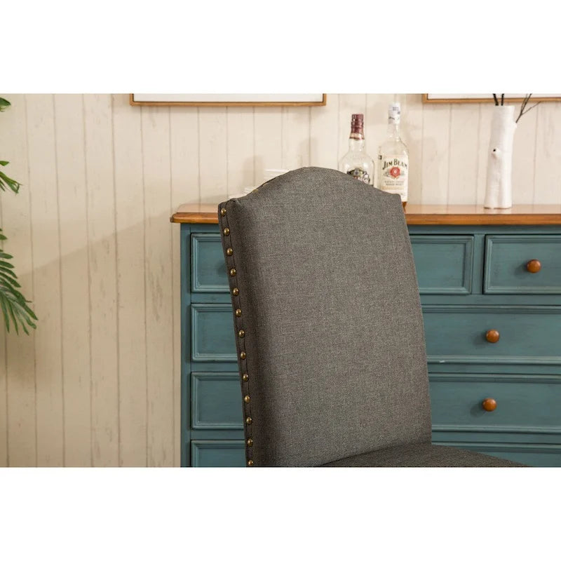 Solid Wood Upholstered Parson Dining Chairs (Set of 2)