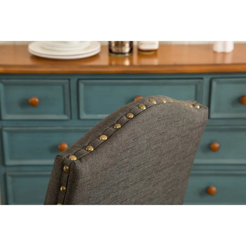 Solid Wood Upholstered Parson Dining Chairs (Set of 2)