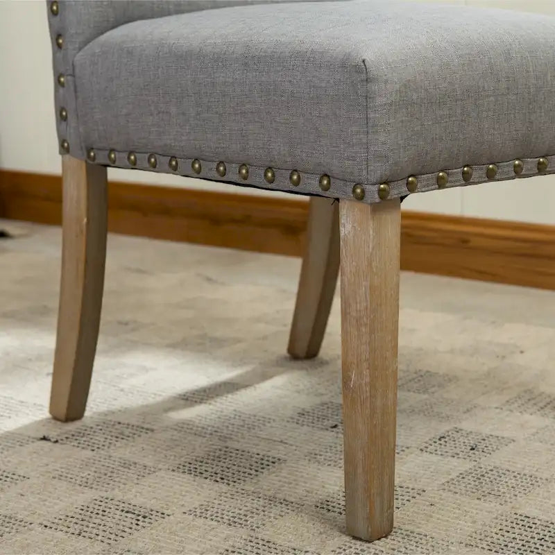 Solid Wood Upholstered Parson Dining Chairs (Set of 2)