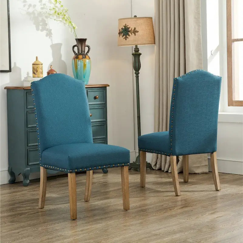 Solid Wood Upholstered Parson Dining Chairs (Set of 2)