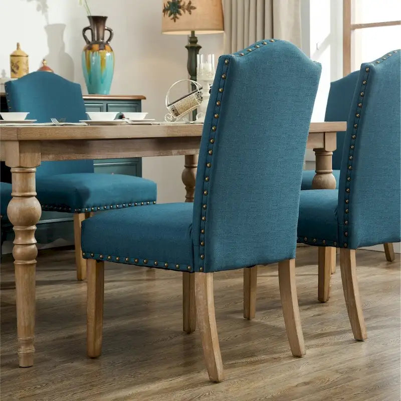 Solid Wood Upholstered Parson Dining Chairs (Set of 2)