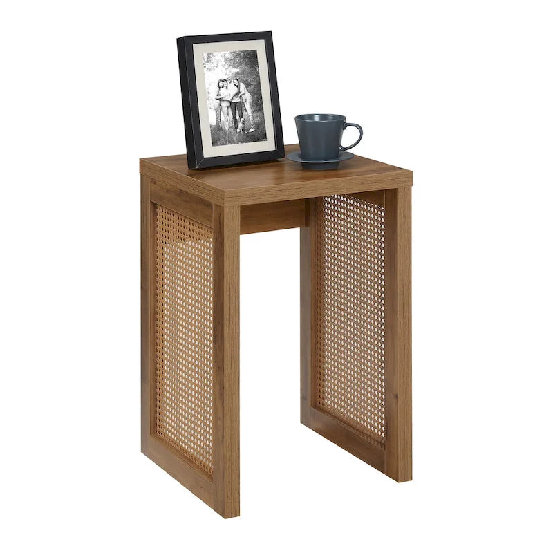 Boho Weave Rattan Side End Table