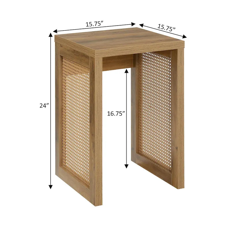 Boho Weave Rattan Side End Table