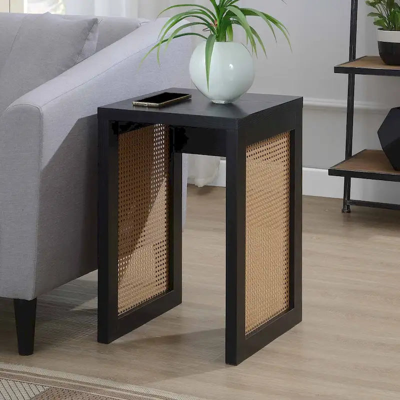 Boho Weave Rattan Side End Table