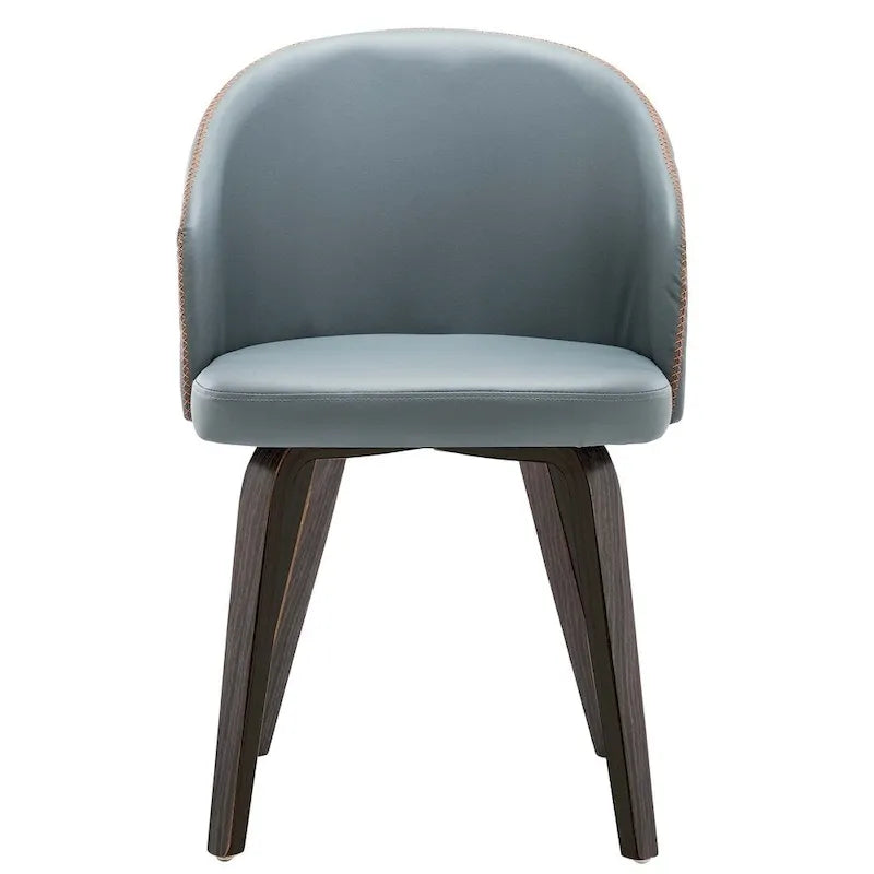 PU Leather & Wood Upholstered Dining Arm Chairs (Set of 2)