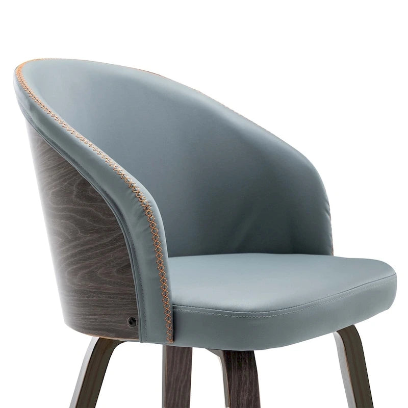 PU Leather & Wood Upholstered Dining Arm Chairs (Set of 2)