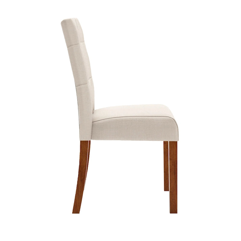 Upholstered Dining Chairs with Cherry Finish Legs (Set of 2)