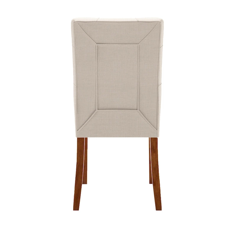 Upholstered Dining Chairs with Cherry Finish Legs (Set of 2)