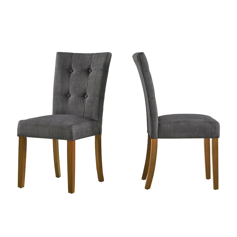 Upholstered Dining Chairs with Cherry Finish Legs (Set of 2)