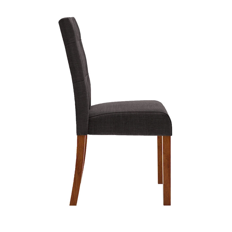 Upholstered Dining Chairs with Cherry Finish Legs (Set of 2)