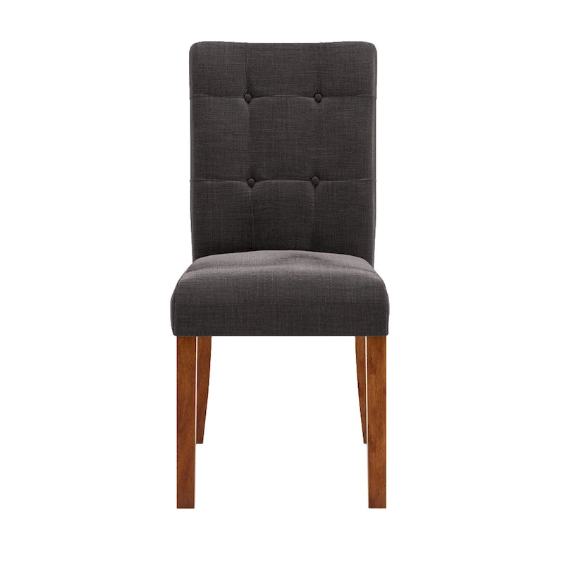 Upholstered Dining Chairs with Cherry Finish Legs (Set of 2)
