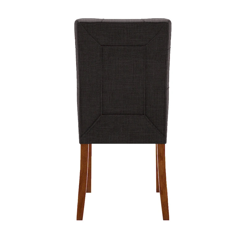 Upholstered Dining Chairs with Cherry Finish Legs (Set of 2)