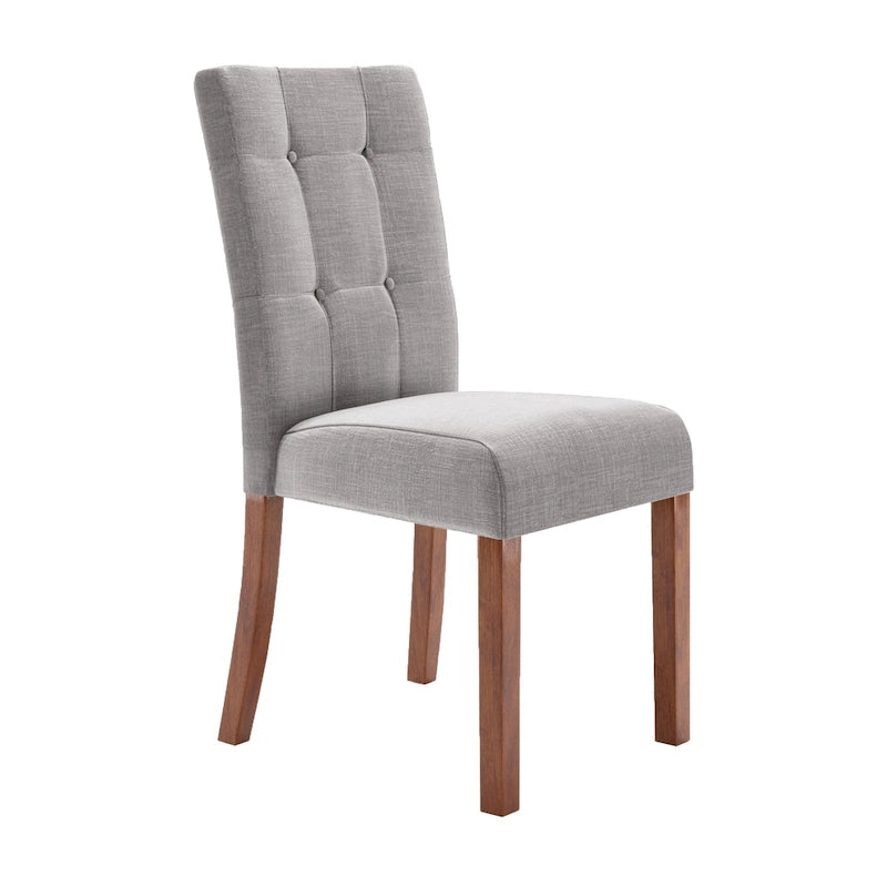Upholstered Dining Chairs with Cherry Finish Legs (Set of 2)