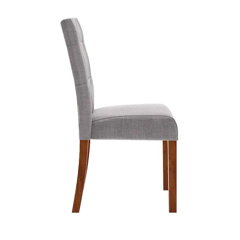 Upholstered Dining Chairs with Cherry Finish Legs (Set of 2)