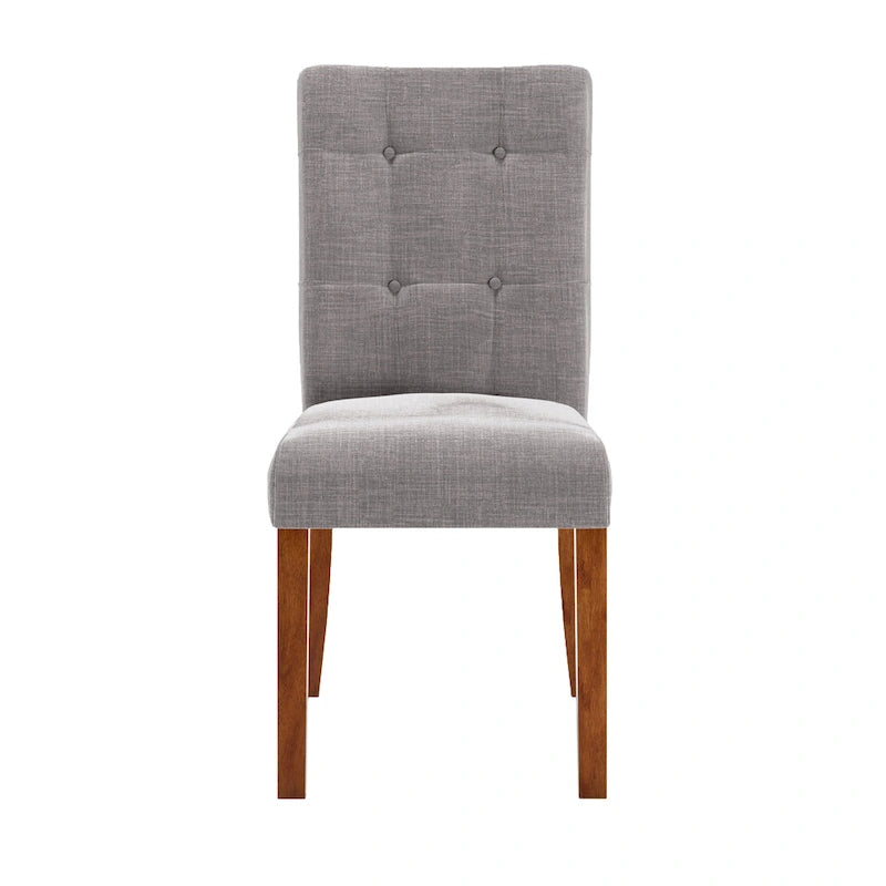 Upholstered Dining Chairs with Cherry Finish Legs (Set of 2)