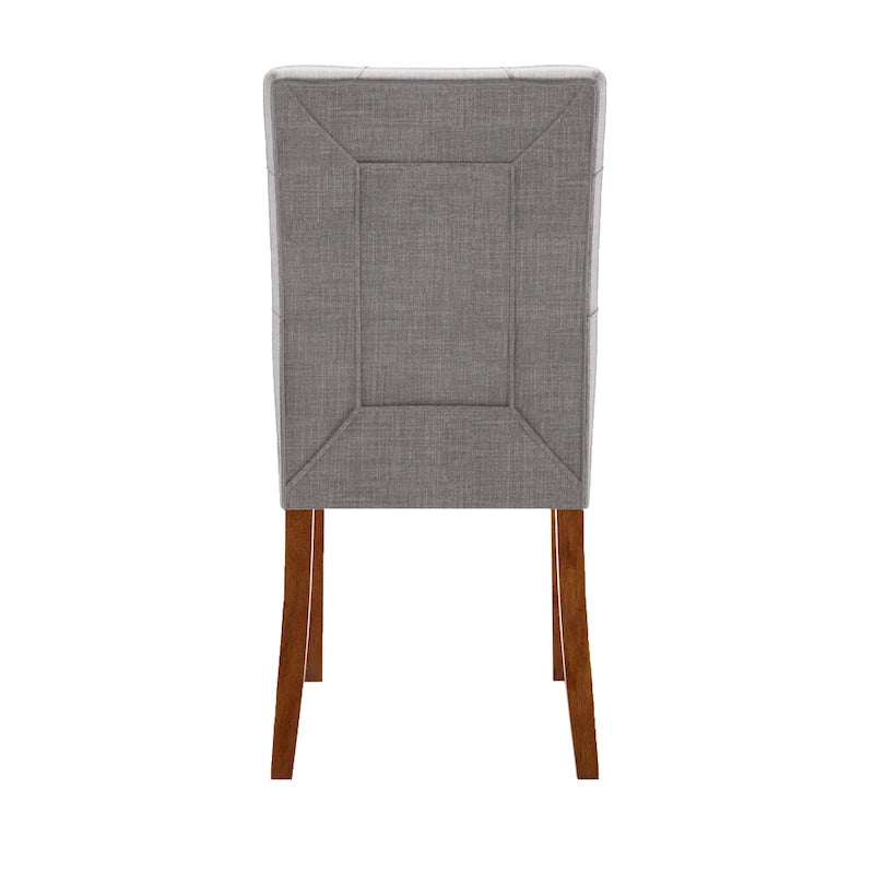 Upholstered Dining Chairs with Cherry Finish Legs (Set of 2)