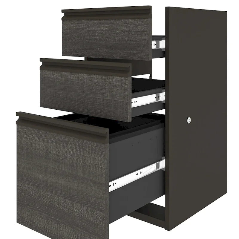 L-Shaped Workstation Desk with Hutch