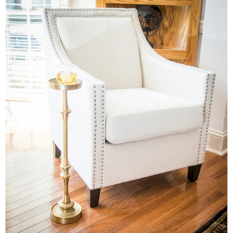 Glam 6in. Round Pedestal Martini SideTable, Brass