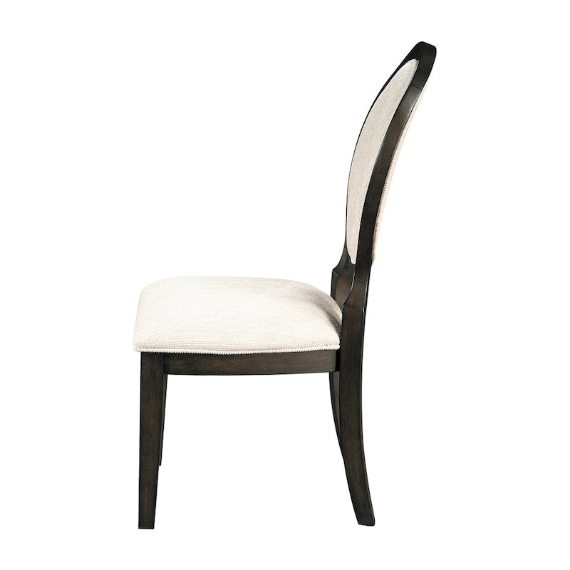 Dark Cocoa & Cream Upholstered Dining Chairs (Set of 8)