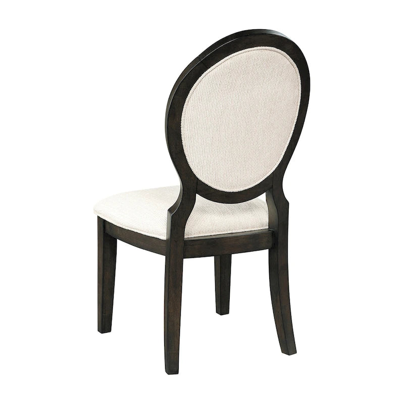 Dark Cocoa & Cream Upholstered Dining Chairs (Set of 8)
