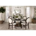 Dark Cocoa & Cream Upholstered Dining Chairs (Set of 8)