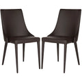 Mid-Century Modern White PU Leather Dining Chair (Set of 2)