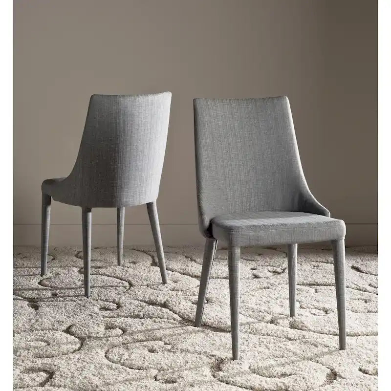 Mid-Century Modern White PU Leather Dining Chair (Set of 2)