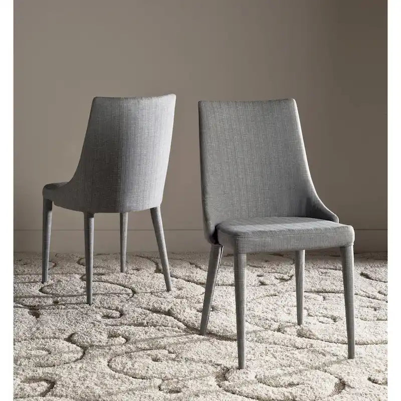 Mid-Century Modern White PU Leather Dining Chair (Set of 2)