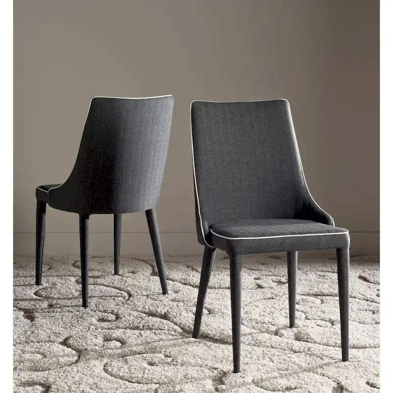 Mid-Century Modern White PU Leather Dining Chair (Set of 2)