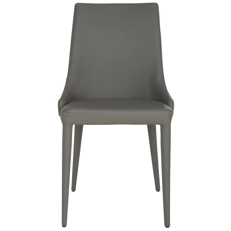 Mid-Century Modern White PU Leather Dining Chair (Set of 2)