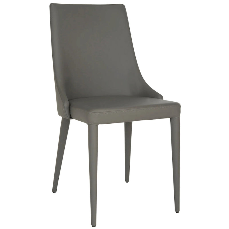 Mid-Century Modern White PU Leather Dining Chair (Set of 2)