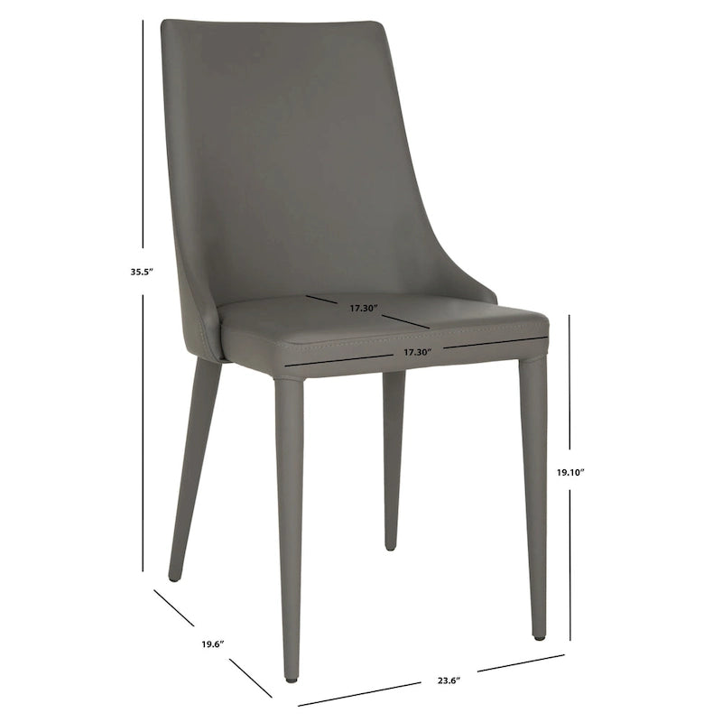 Mid-Century Modern White PU Leather Dining Chair (Set of 2)