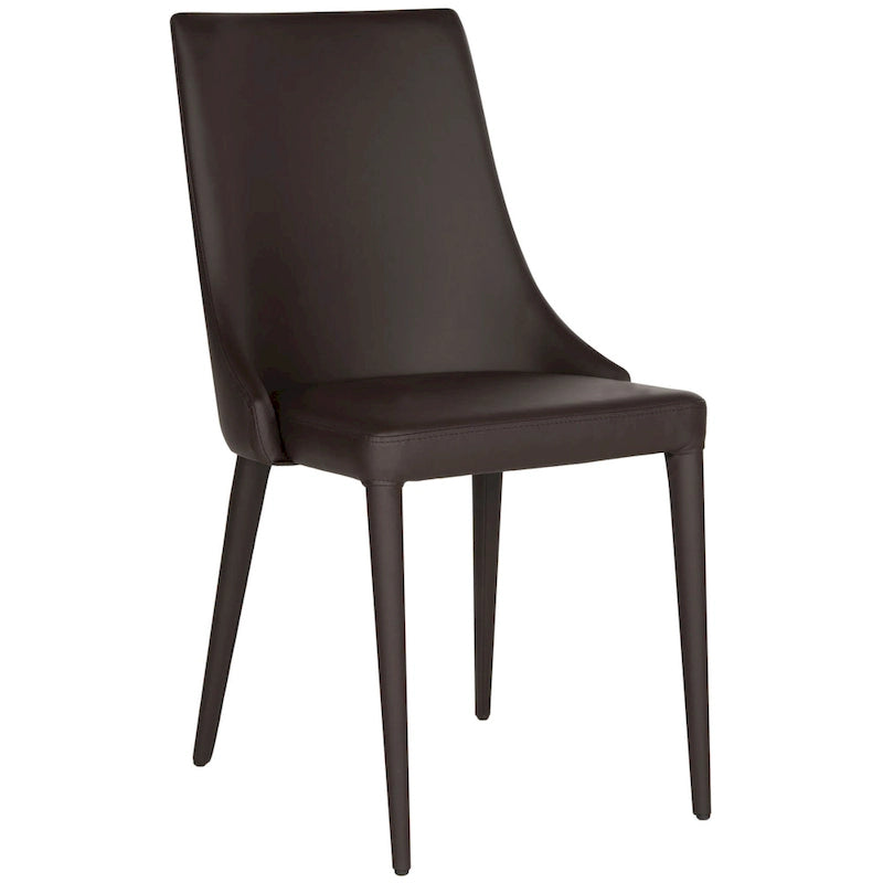 Mid-Century Modern White PU Leather Dining Chair (Set of 2)